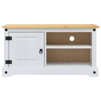 Produktbild för TV-skåp Corona Vit 100 x 40 x 52 cm Massiv furu