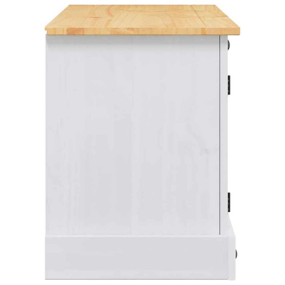 Produktbild för TV-skåp Corona Vit 100 x 40 x 52 cm Massiv furu