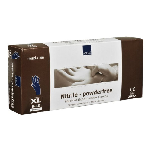 Abena Abena HospiCare Long - handskar - storlek: 9-10 - extra large - nitrilgummi - blå (paket om 100)