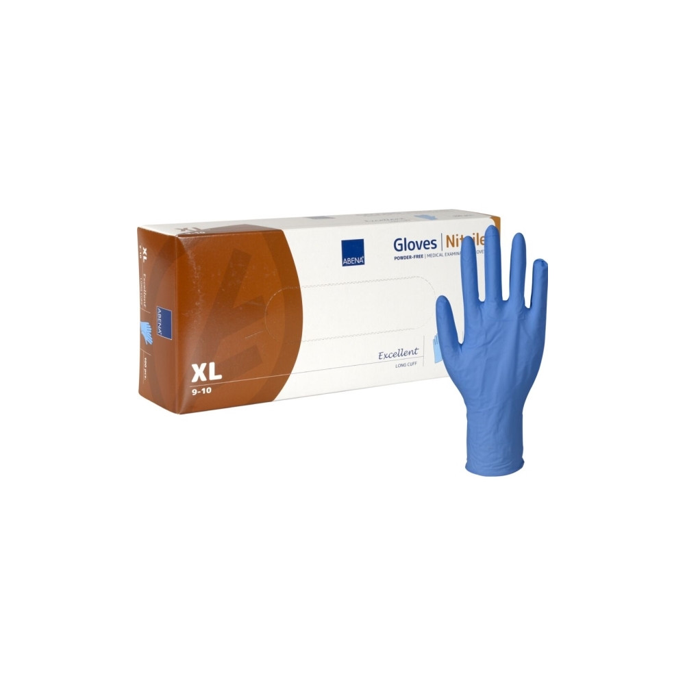 Produktbild för Abena HospiCare Long - handskar - storlek: 9-10 - extra large - nitrilgummi - blå (paket om 100)