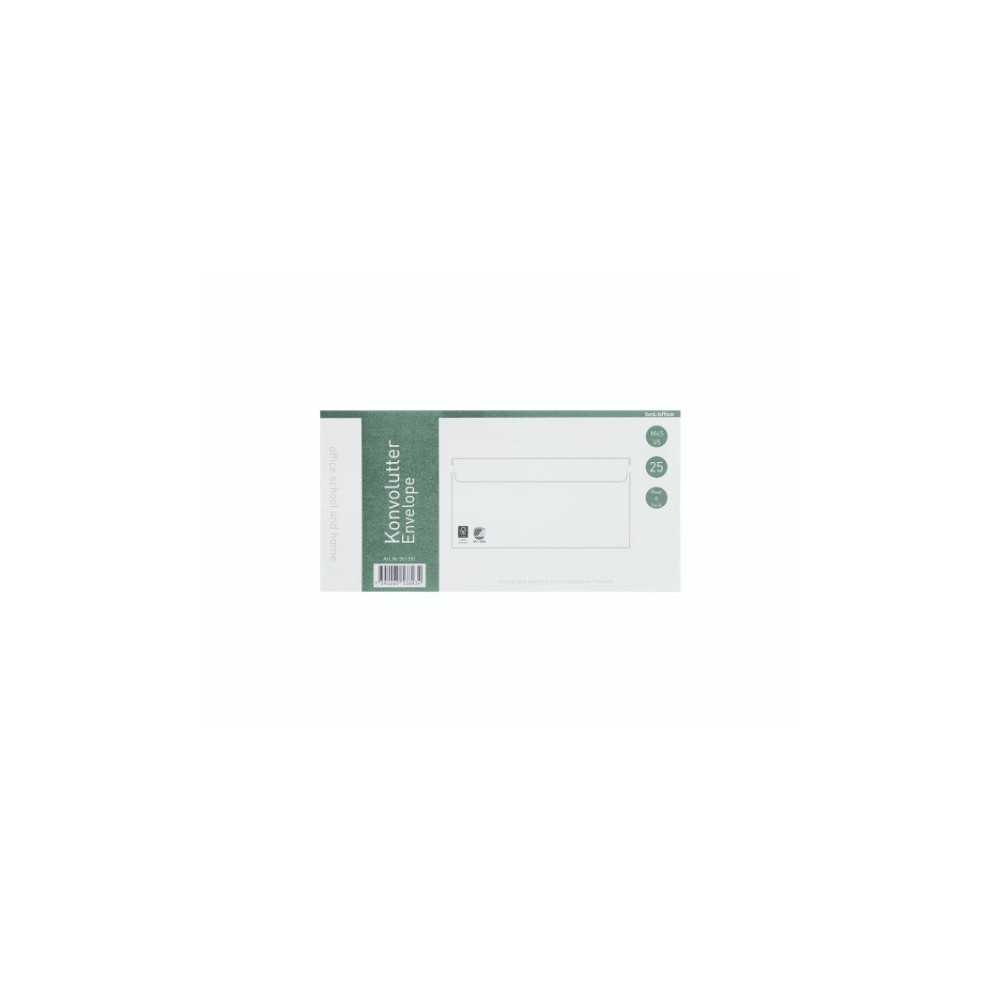 Produktbild för Kuverter M65 m/rude 90g Peel & Seal 110x220 mm hvid