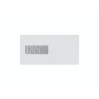 Produktbild för Kuverter M65 m/rude 90g Peel & Seal 110x220 mm hvid