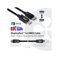 Produktbild för Club 3D - DisplayPort-kabel - DisplayPort till DisplayPort - 2 m