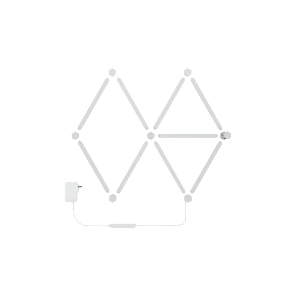 Produktbild för Nanoleaf Lines Starter Kit - trådlös belysningsuppsättning - LED x 9 - 2 W - RGBW-lampa - 1200-6500 K