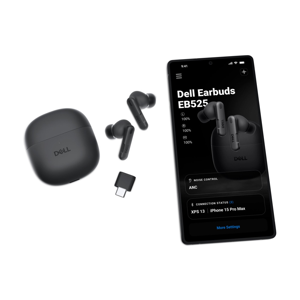 Produktbild för Dell Pro Plus Earbuds - EB525 - True wireless-hörlurar med mikrofon - Microsoft Teams Certified - Zoom Certified