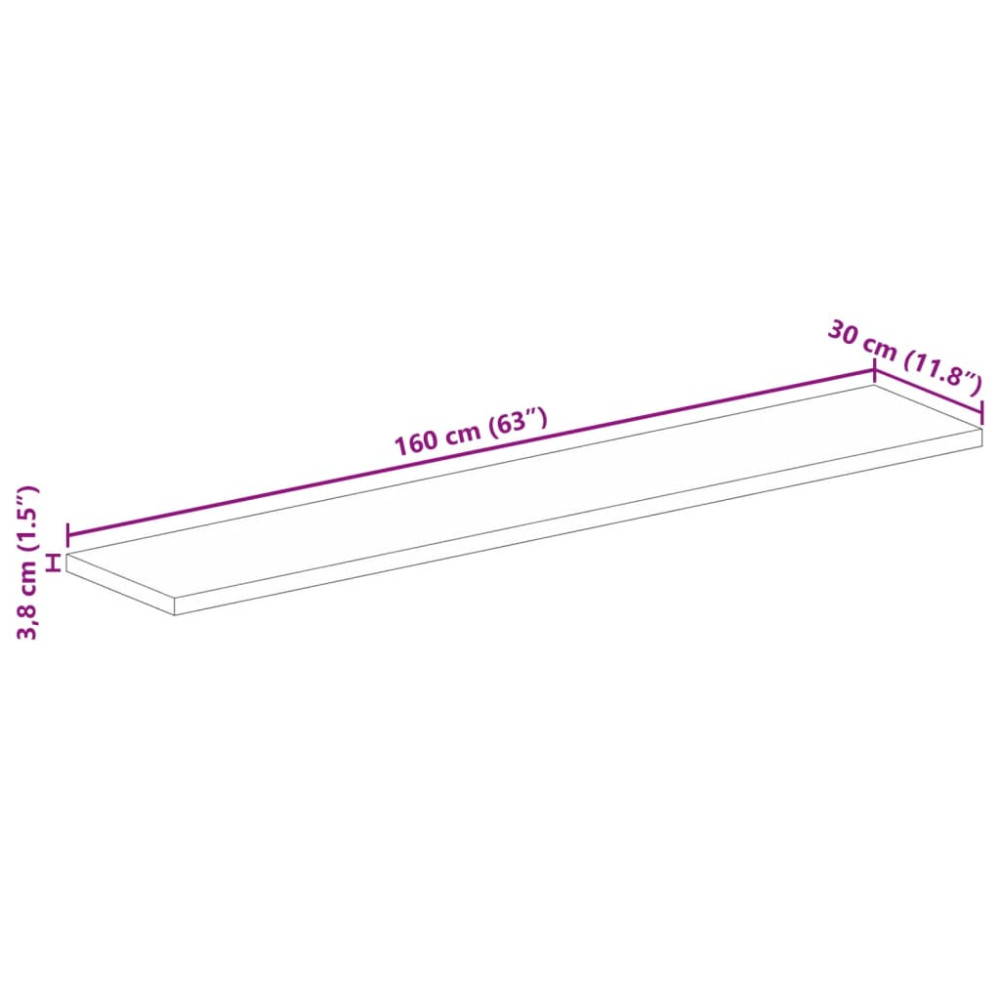 Produktbild för Bordsskiva 160x30x3,8 cm rektangulär massivt återvunnet trä