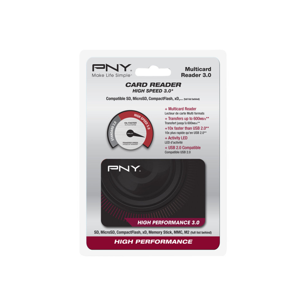 Produktbild för PNY High Performance Reader 3.0 kortläsare - USB 3.0