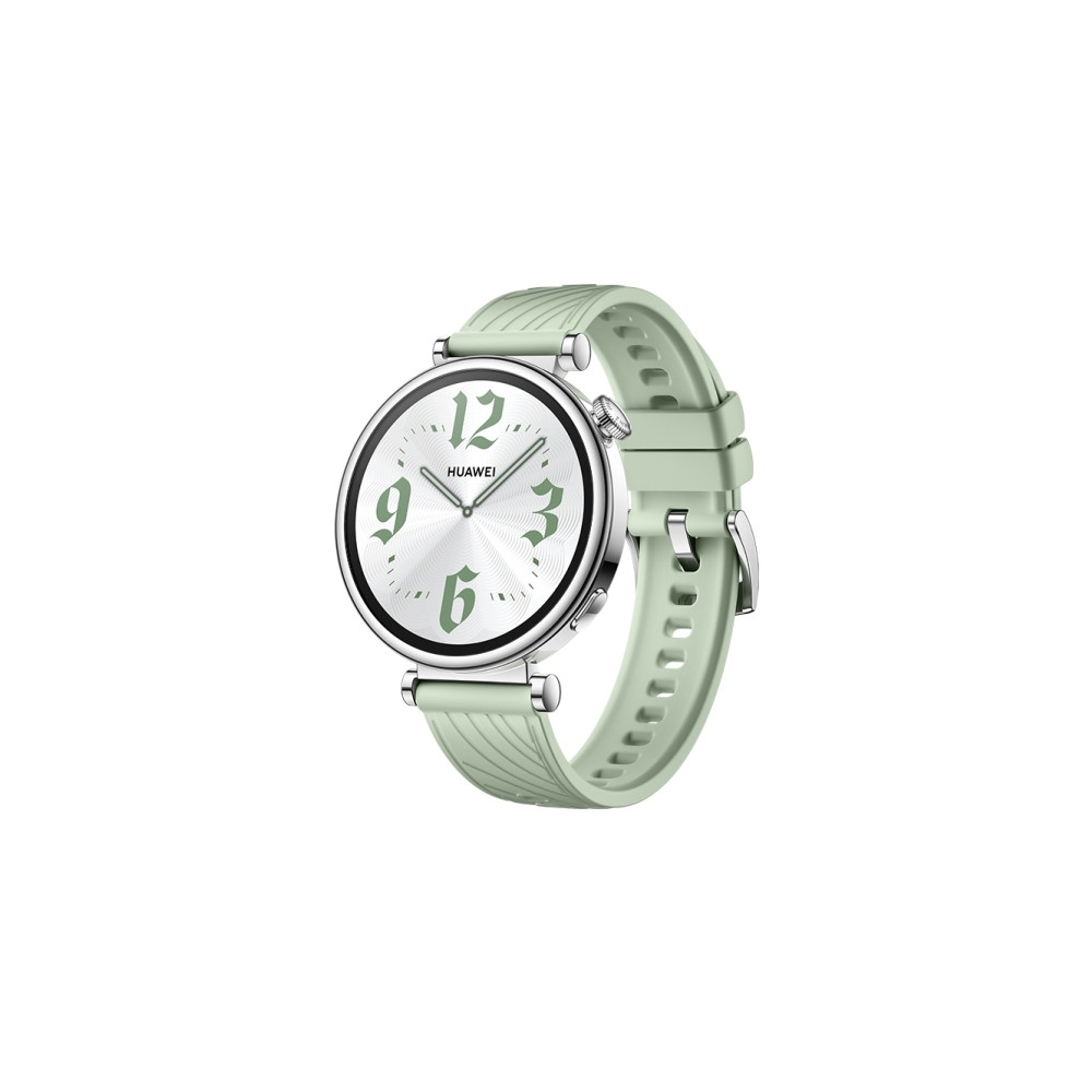 Produktbild för Huawei Watch GT 4 - rostfritt stål - smart klocka med rem - smaragdgrön - grön