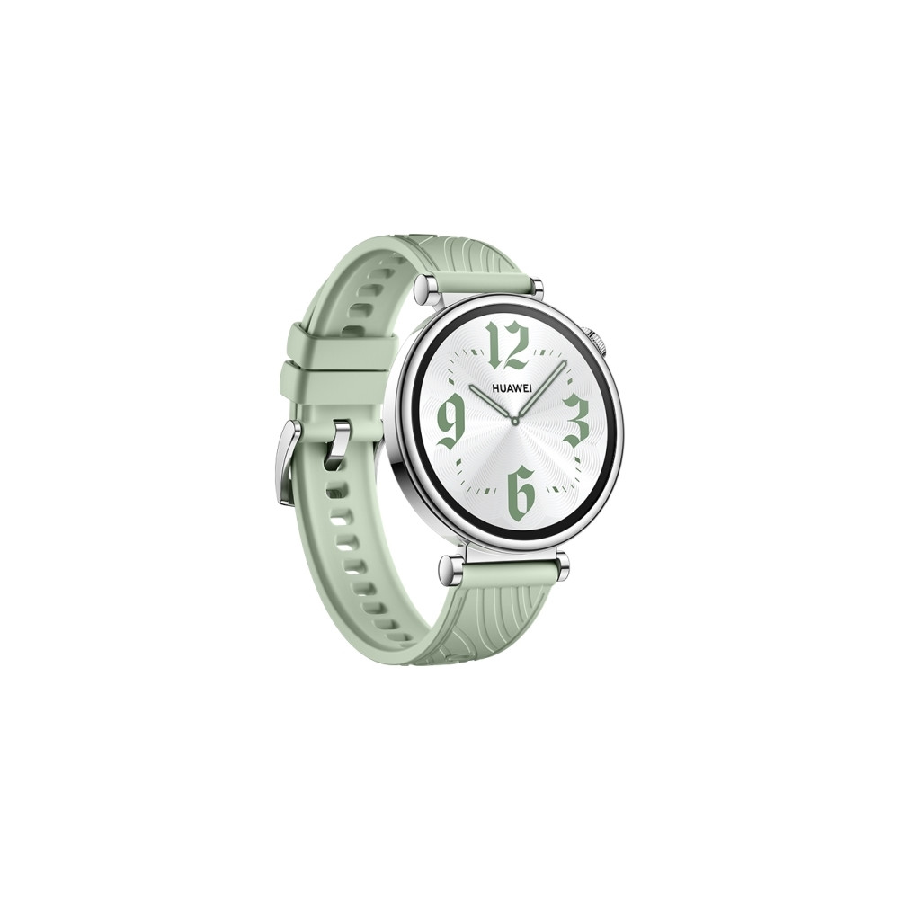 Produktbild för Huawei Watch GT 4 - rostfritt stål - smart klocka med rem - smaragdgrön - grön