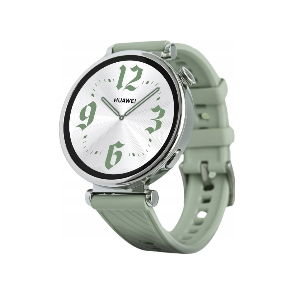 Produktbild för Huawei Watch GT 4 - rostfritt stål - smart klocka med rem - smaragdgrön - grön