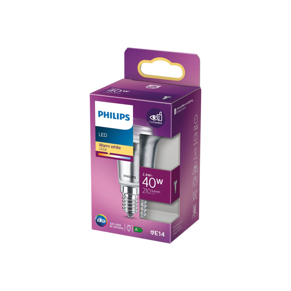 Produktbild för Philips - LED-spotlight - form: R50 - E14 - 2.8 W - varmt vitt ljus - 2700 K