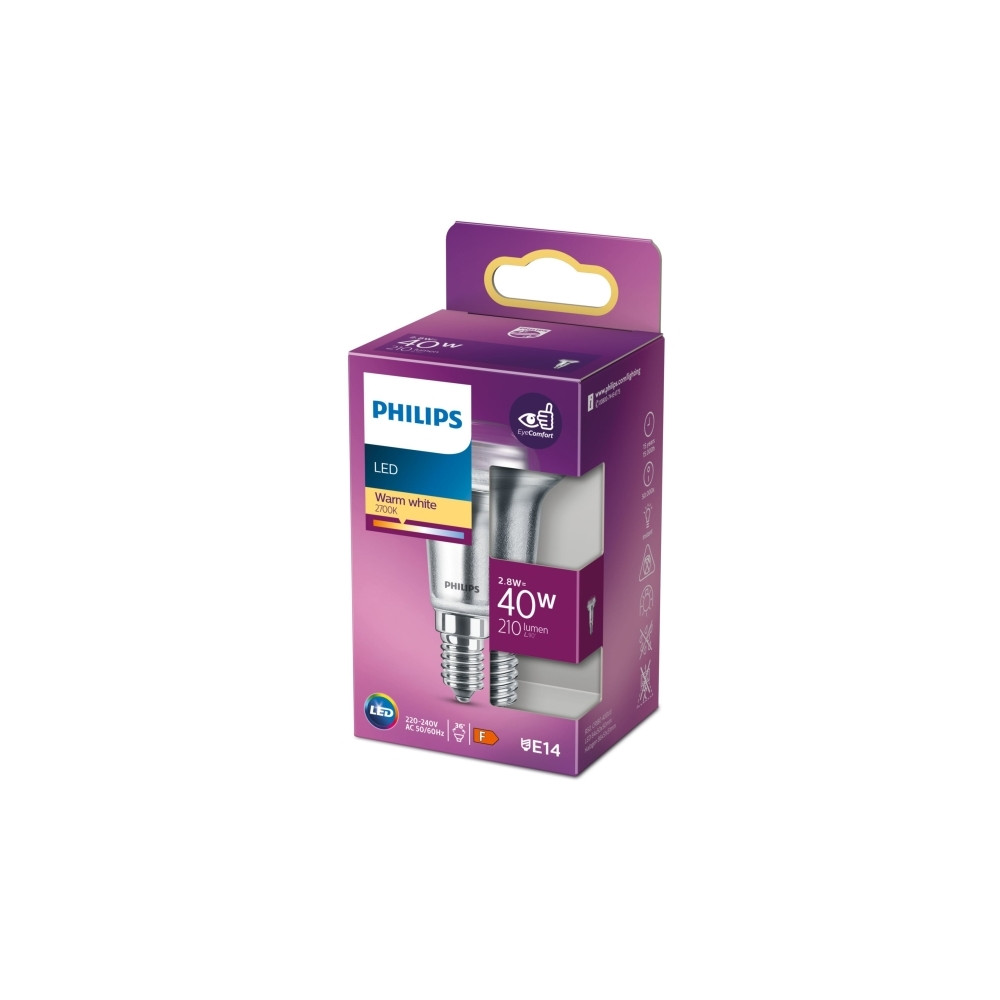 Produktbild för Philips - LED-spotlight - form: R50 - E14 - 2.8 W - varmt vitt ljus - 2700 K