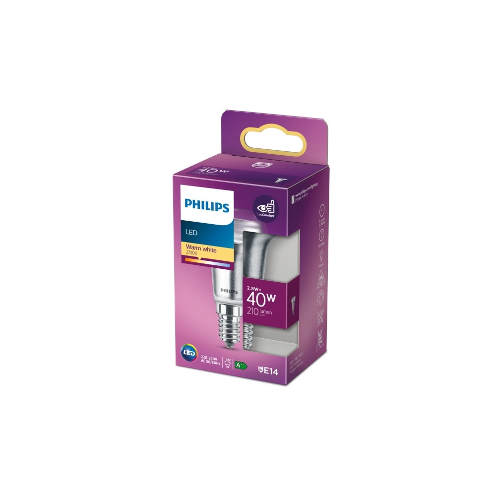 Produktbild för Philips - LED-spotlight - form: R50 - E14 - 2.8 W - varmt vitt ljus - 2700 K