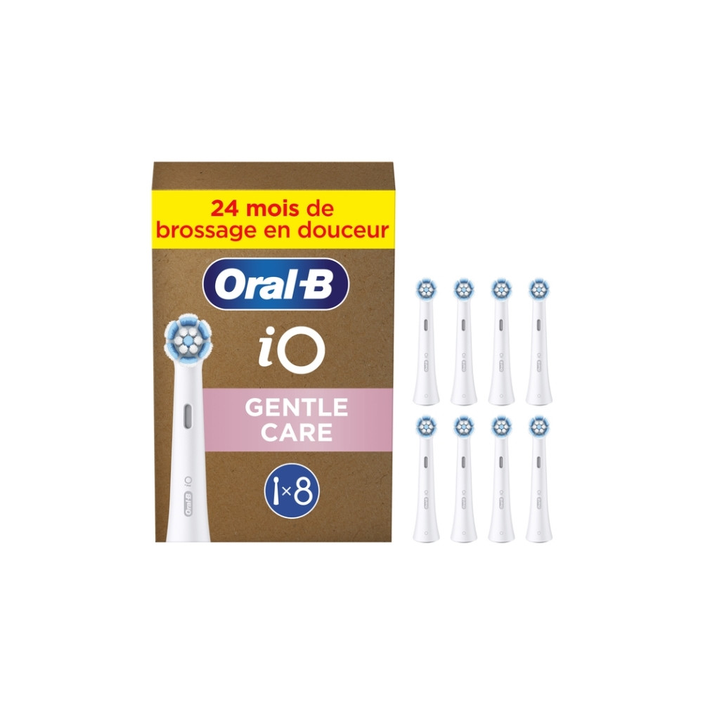 Produktbild för Oral-B iO Gentle Care, 8 styck, Vit, Mjuk, Oral-B, iO Gentle...