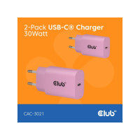 Produktbild för Club 3D CAC-3021 strömadapter - 24 pin USB-C - 30 Watt (paket om 2)
