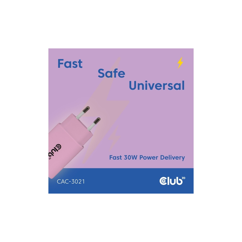 Produktbild för Club 3D CAC-3021 strömadapter - 24 pin USB-C - 30 Watt (paket om 2)