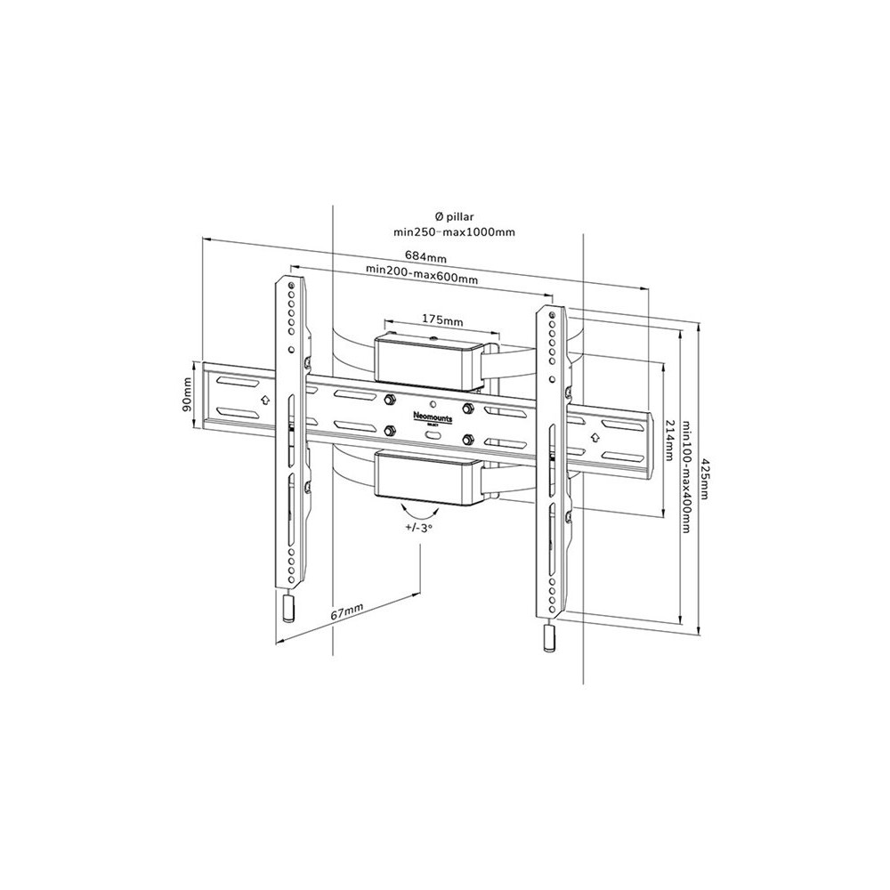 Produktbild för Neomounts WL30S-910BL16 monteringssats - fixerad - för platt panel - svart