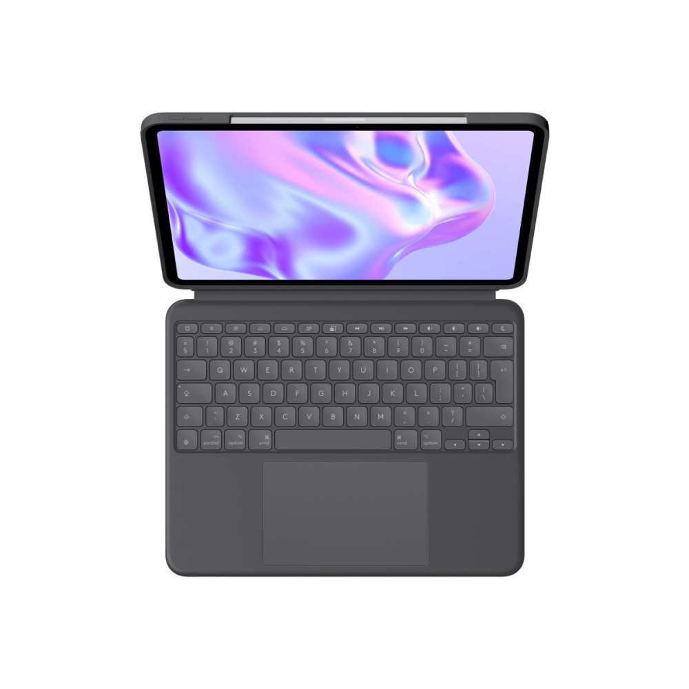 Produktbild för Logitech Combo Touch - tangentbord och foliefodral - med pekdyna - QWERTY - USA, internationellt - grafit Inmatningsenhet