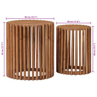 Produktbild för Handgjord Sidobord Sats 2 pcs Teakbrun 40 x 40 x 45 cm
