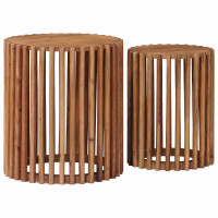 Produktbild för Handgjord Sidobord Sats 2 pcs Teakbrun 40 x 40 x 45 cm