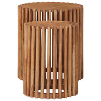 Produktbild för Handgjord Sidobord Sats 2 pcs Teakbrun 40 x 40 x 45 cm