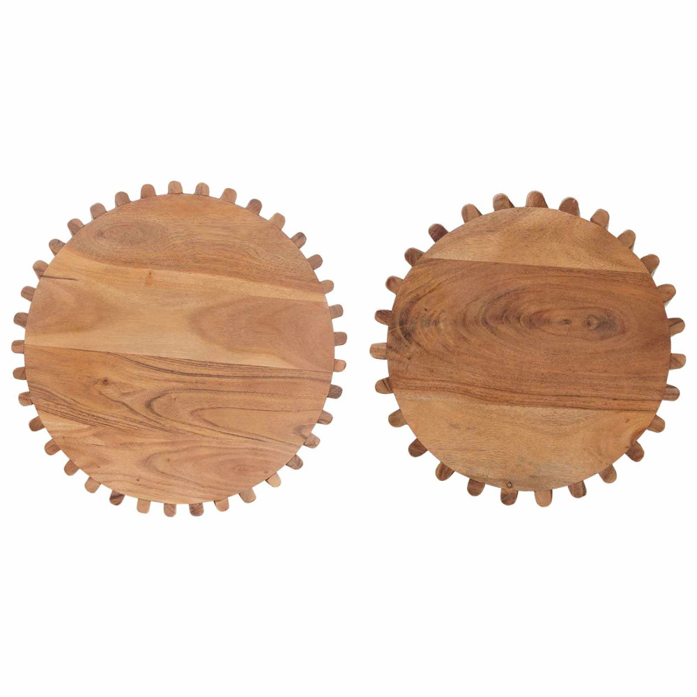 Produktbild för Handgjord Sidobord Sats 2 pcs Teakbrun 40 x 40 x 45 cm