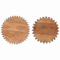 Produktbild för Handgjord Sidobord Sats 2 pcs Teakbrun 40 x 40 x 45 cm