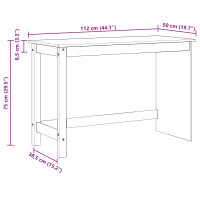 Produktbild för Skrivbord Grå 112 x 50 x 75 cm Massiv furu