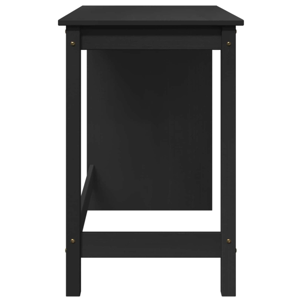 Produktbild för Skrivbord Svart 112 x 50 x 75 cm Massiv furu
