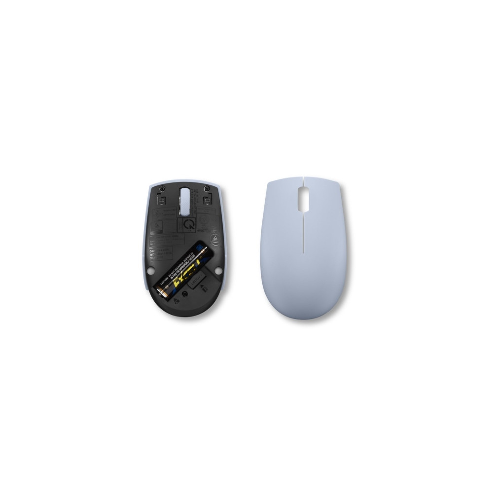 Produktbild för Lenovo 300 Wireless Compact - mus - with battery - 2.4 GHz - frost blue
