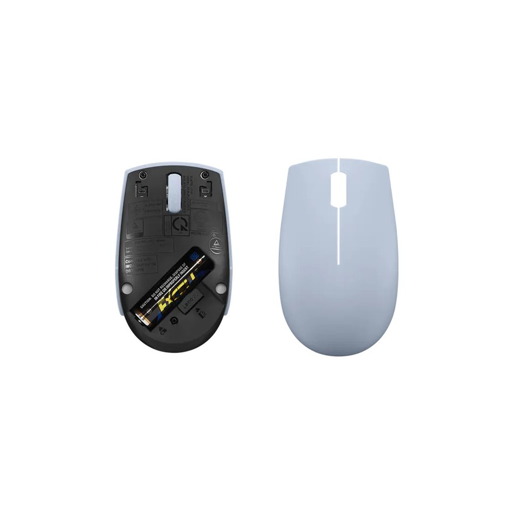 Produktbild för Lenovo 300 Wireless Compact - mus - with battery - 2.4 GHz - frost blue