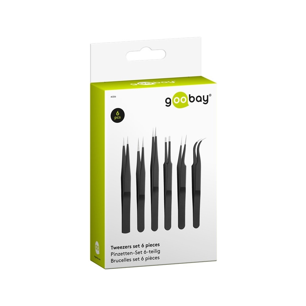 Produktbild för Goobay 41256, Rostfritt stål, Svart, Platt, Spetsig, Böjt, R...