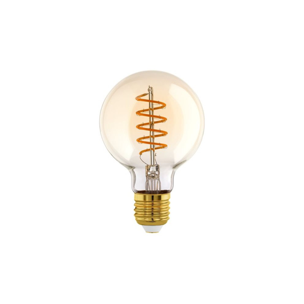 Produktbild för Eglo - LED-glödlampa med filament - form: G80 - E27 - 4 W - varmt vitt ljus - 2200 K - glob - bärnsten