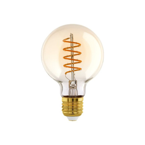 EGLO Eglo - LED-glödlampa med filament - form: G80 - E27 - 4 W - varmt vitt ljus - 2200 K - glob - bärnsten
