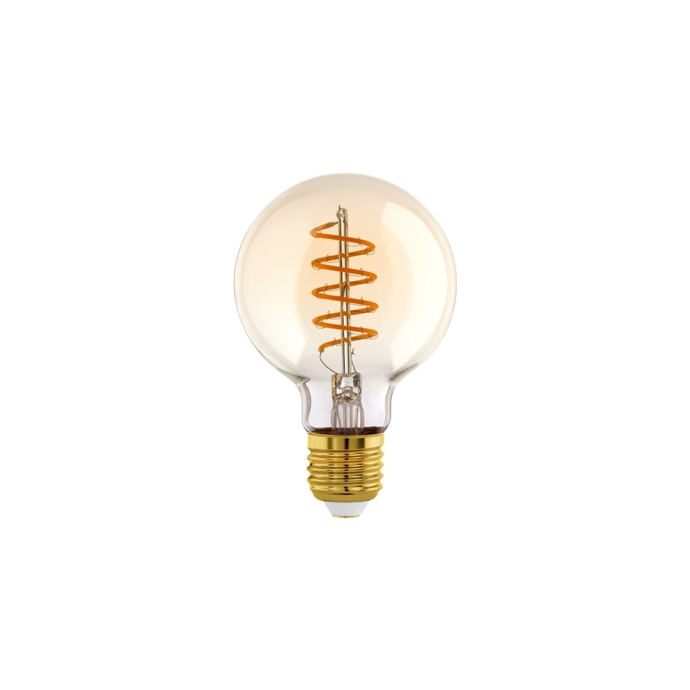 Produktbild för Eglo - LED-glödlampa med filament - form: G80 - E27 - 4 W - varmt vitt ljus - 2200 K - glob - bärnsten