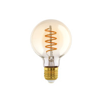 Produktbild för Eglo - LED-glödlampa med filament - form: G80 - E27 - 4 W - varmt vitt ljus - 2200 K - glob - bärnsten