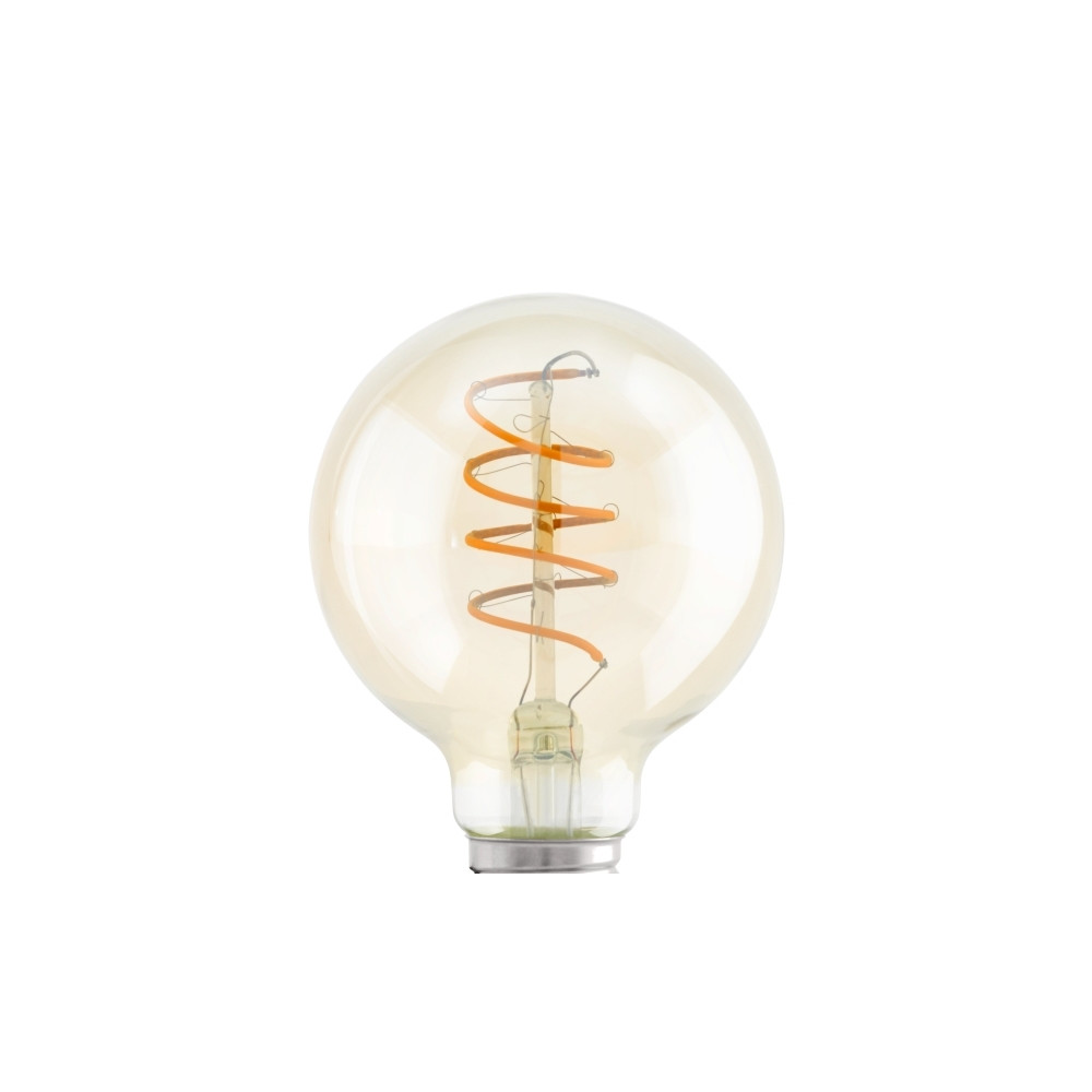 Produktbild för Eglo - LED-glödlampa med filament - form: G80 - E27 - 4 W - varmt vitt ljus - 2200 K - glob - bärnsten