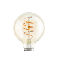 Produktbild för Eglo - LED-glödlampa med filament - form: G80 - E27 - 4 W - varmt vitt ljus - 2200 K - glob - bärnsten