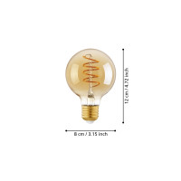 Produktbild för Eglo - LED-glödlampa med filament - form: G80 - E27 - 4 W - varmt vitt ljus - 2200 K - glob - bärnsten
