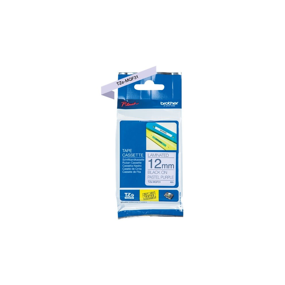 Produktbild för Brother TZe-MQF31 - bandlaminat - 1 kassett(er) - Rulle (1,2 cm x 8 m)