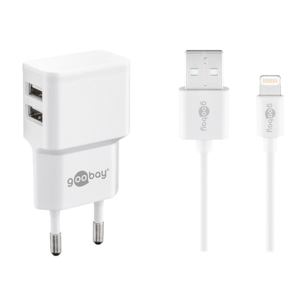 Produktbild för goobay Dual Apple Lightning charger set strömadapter - USB - 12 watt