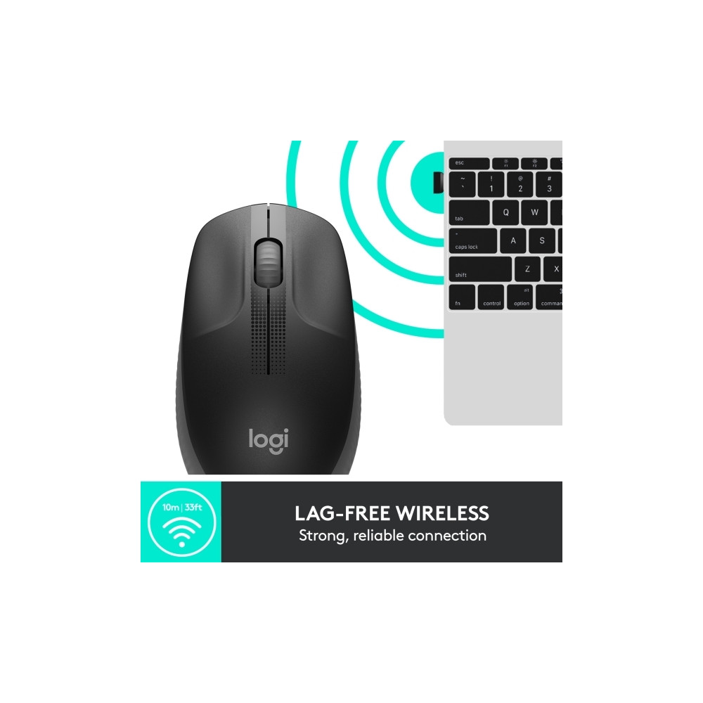 Produktbild för Logitech M190 - mus - träkol