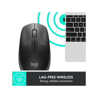 Produktbild för Logitech M190 - mus - träkol