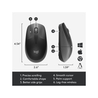 Produktbild för Logitech M190 - mus - träkol