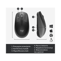 Produktbild för Logitech M190 - mus - träkol