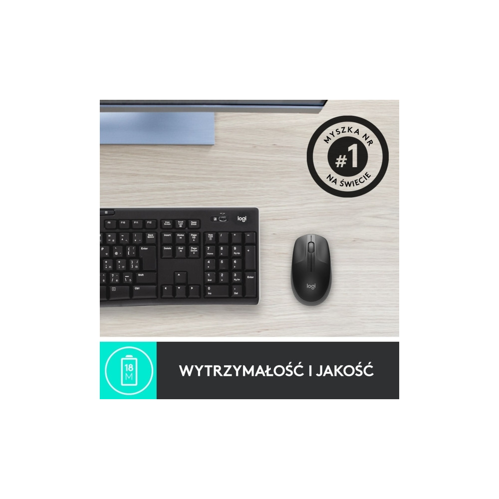 Produktbild för Logitech M190 - mus - träkol