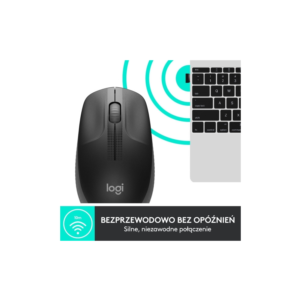 Produktbild för Logitech M190 - mus - träkol