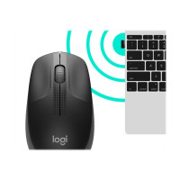 Produktbild för Logitech M190 - mus - träkol
