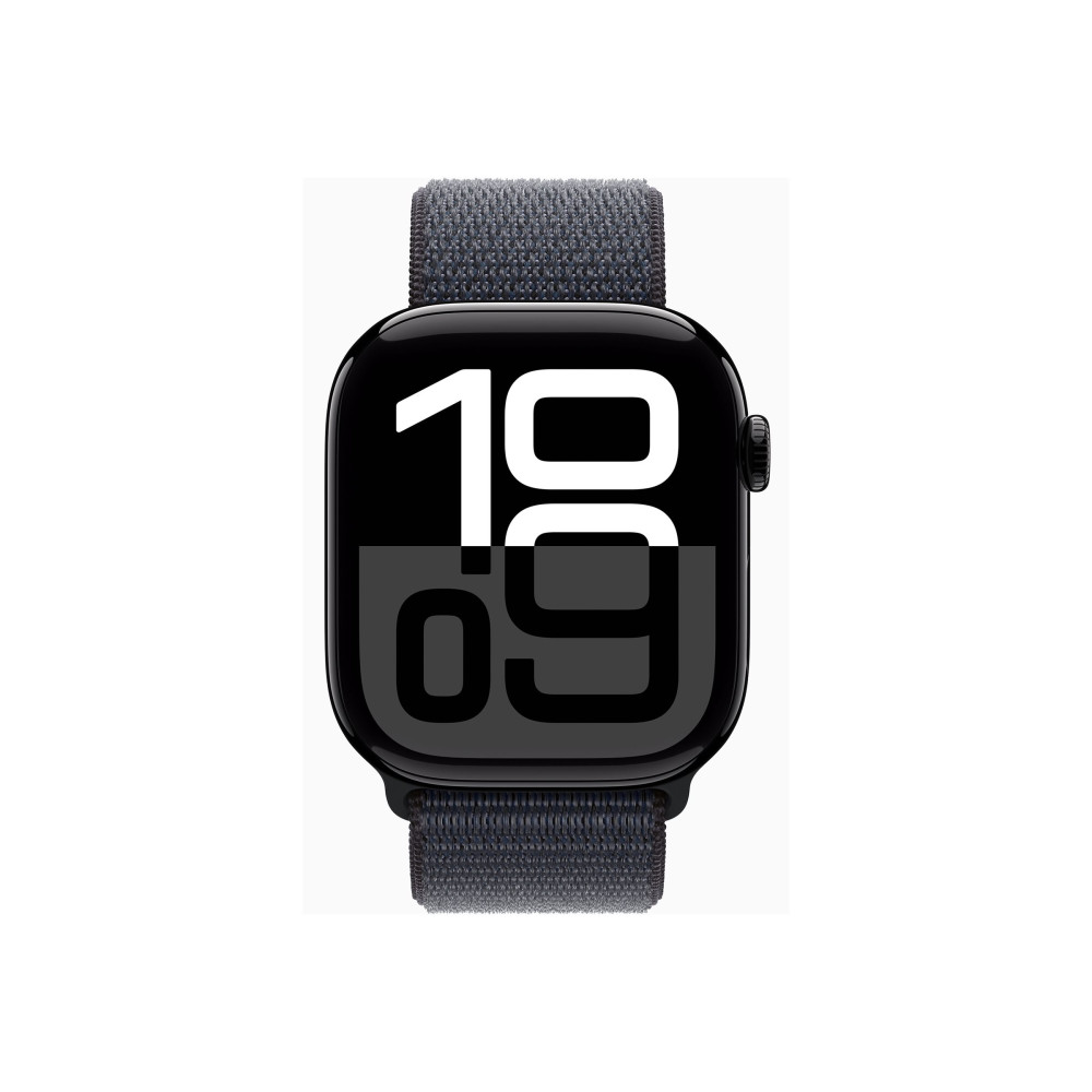 Produktbild för Apple Watch Series 10 (GPS + Cellular) - jet black aluminium - smart klocka med sportögla - bläck - 64 GB