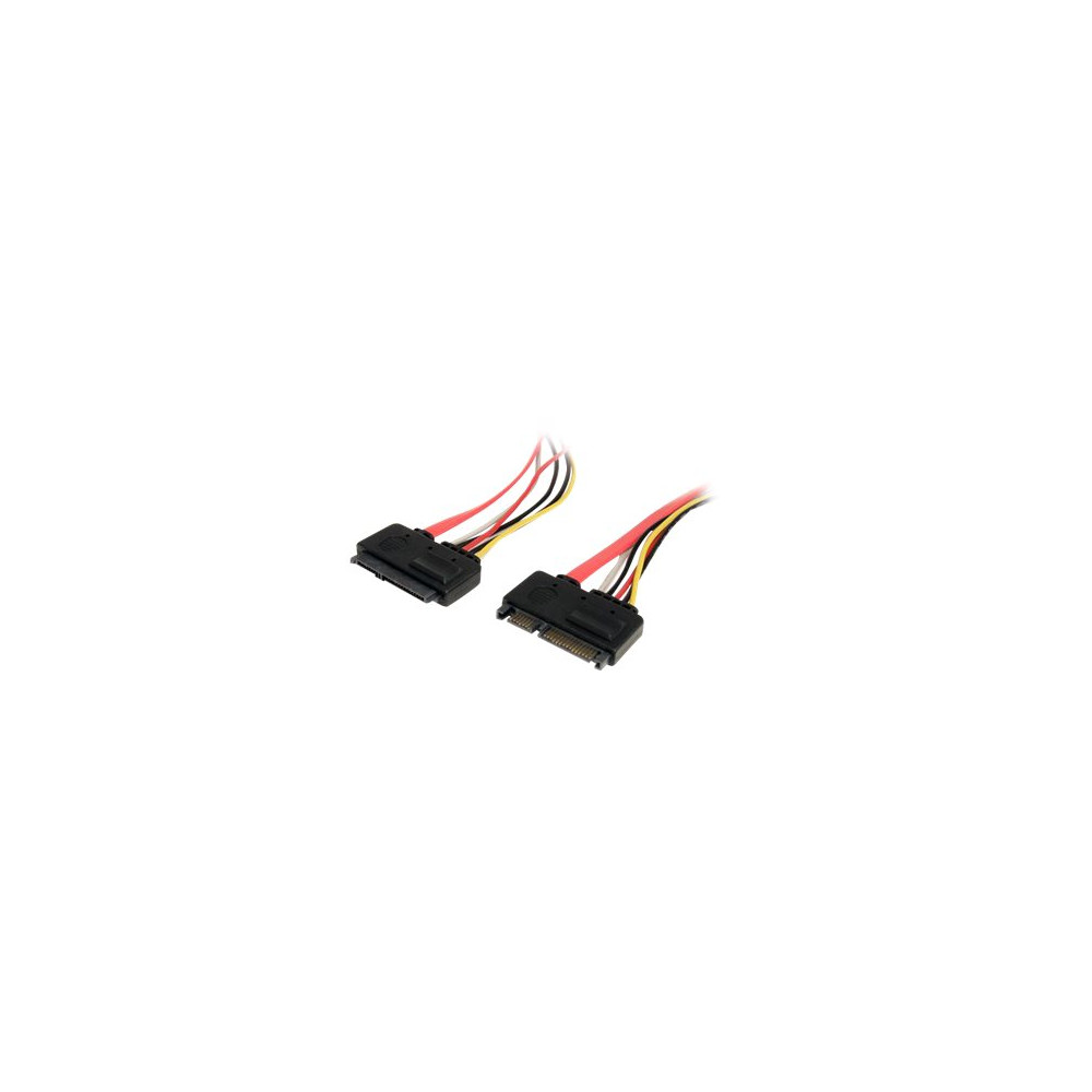 Produktbild för StarTech.com 12in 22 Pin SATA Power and Data Extension Cable - 1ft SATA data power Extension - 12 inch SATA Extension - SATA-förlängningskabel - 30.5 cm